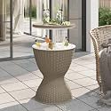 Ice Cooler Table Light Brown Polypropylene Medium Convertible,The Ultimate Outdoor 3in1 Ice Cooler Table for Garden & Patio Gatherings Patio Furniture