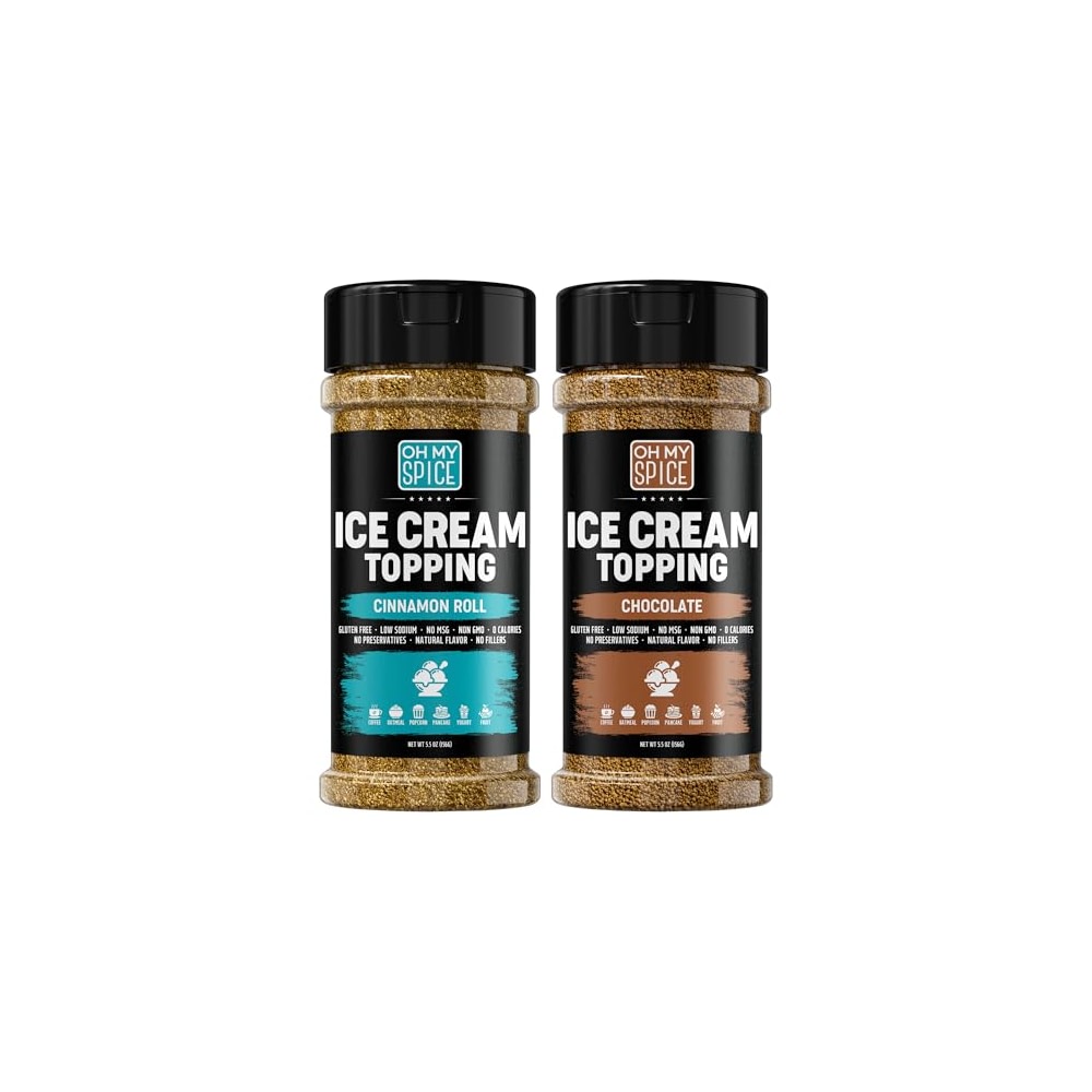 Ice Cream Toppings Variety Pack - Chocolate Powder & Cinnamon Roll ...