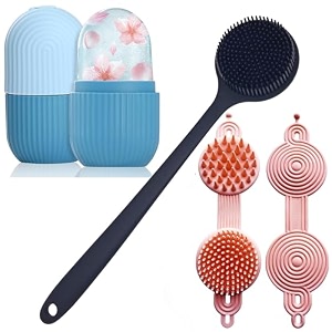 xml ice face roller silicone facial cube for eyes neck massage remove dark circle pore shrink face skin care ice pack mould for kneeback pain reliefinjuries beauty tools iceroller-bodyscrubber-2in1scalp