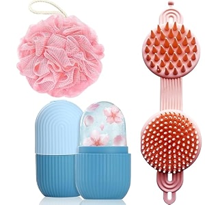 xml ice face roller silicone facial cube for eyes neck massage remove dark circle pore shrink face skin care ice pack mould for kneeback pain reliefinjuries beauty tools loofah-iceroller-2in1scalp