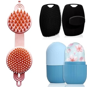 xml ice face roller silicone facial cube for eyes neck massage remove dark circle pore shrink face skin care ice pack mould for kneeback pain reliefinjuries beauty tools 2in1scalp-bathbrush-iceroller