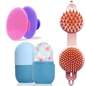 xml ice face roller silicone facial cube for eyes neck massage remove dark circle pore shrink face skin care ice pack mould for kneeback pain reliefinjuries beauty tools facescrubber-iceroller-2in1scalp