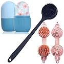 XML Ice Face Roller Silicone Facial Cube for Eyes Neck Massage Remove Dark Circle Pore Shrink Face Skin Care Ice Pack Mould for Knee,Back Pain Relief,Injuries Beauty Tools (ICEROLLER-BODYSCRUBBER-2IN1SCALP)
