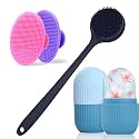 XML Ice Face Roller Silicone Facial Cube for Eyes Neck Massage Remove Dark Circle Pore Shrink Face Skin Care Ice Pack Mould for Knee,Back Pain Relief,Injuries Beauty Tools (FACESCRUBBER-BODYSCRUBBER-ICEROLLER)