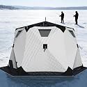 Ice Fishing Shanty, Ice Fishing Camping Tent, Pop-Up Fish Tent, Pop-Up Rope Structure, High-Density Oxford Cloth, W/Handbag and Insulated Layer, for Winter Camping Fishing