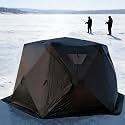 Ice Fishing Shanty, Ice Fishing Camping Tent, Pop-Up Fish Tent, Pop-Up Rope Structure, High-Density Oxford Cloth, W/Handbag and Insulated Layer, for Winter Camping Fishing