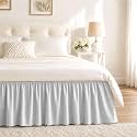 Ice Grey Bed Skirt King Size 18" Drop, Elastic Wrap Around Bedskirt