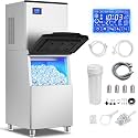 450 lbs High-Output Commercial Ice Machine Freestanding Self-Clean Durable
