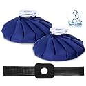 Ice Pack, Ice Bags for Injuries Reusable with Support Wrap, 11" Ice Bags Hot Water Bag for Hot &amp; Cold Therapy and Pain Relief, No-Leak Elastic Breathable Ice Bag, Size 11", Blue