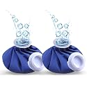 Ice Pack for Injuries Reusable 2Pcs, Ice Bags Hot Water Bag for Hot &amp; Cold Therapy and Pain Relief, No-Leak Elastic Breathable Ice Bag, Size 9", Blue