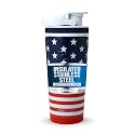 Ice Shaker Stainless Steel Shaker Bottle | 26oz, Stars &amp; Stripes | Cold for 30+ Hours | Insulated Cup with Twist-on Agitator | Odor-Free Bottle for Protein Shakes, Water, Smoothies, Cocktails