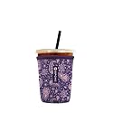 Iced Coffee Sleeve – Neoprene Reusable Cup Sleeves for Drinks, Insulated Drink Sleeves to Keep Hands Dry &amp; Drinks Cold, Stylish &amp; Durable Coffee Sleeves (Mystic Paisley, Small: 16-20oz)