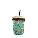 Iced Coffee Sleeve – Neoprene Reusable Cup Sleeves for Drinks, Insulated Drink Sleeves to Keep Hands Dry &amp; Drinks Cold, Stylish &amp; Durable Coffee Sleeves (Ladybug Meadow, Small: 16-20oz)