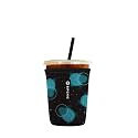 Iced Coffee Sleeve – Neoprene Reusable Cup Sleeves for Drinks, Insulated Drink Sleeves to Keep Hands Dry &amp; Drinks Cold, Stylish &amp; Durable Coffee Sleeves (Space Turtles, Small: 16-20oz)
