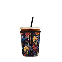 Iced Coffee Sleeve – Neoprene Reusable Cup Sleeves for Drinks, Insulated Drink Sleeves to Keep Hands Dry &amp; Drinks Cold, Stylish &amp; Durable Coffee Sleeves (Dizzy Butterfly, Small: 16-20oz)