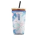 Iced Coffee Sleeve – Neoprene Reusable Cup Sleeves for Drinks, Insulated Drink Sleeves to Keep Hands Dry &amp; Drinks Cold, Stylish &amp; Durable Coffee Sleeves (Cosmic Dreams, Large: 30-32oz)