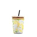 Iced Coffee Sleeve – Neoprene Reusable Cup Sleeves for Drinks, Insulated Drink Sleeves to Keep Hands Dry &amp; Drinks Cold, Stylish &amp; Durable Coffee Sleeves (Lemon Breeze, Small: 16-20oz)