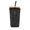 Iced Coffee Sleeve – Neoprene Reusable Cup Sleeves for Drinks, Insulated Drink Sleeves to Keep Hands Dry &amp; Drinks Cold, Stylish &amp; Durable Coffee Sleeves (Glam Panther, Large: 30-32oz)