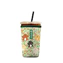 Iced Coffee Sleeve – Neoprene Reusable Cup Sleeves for Drinks, Insulated Drink Sleeves to Keep Hands Dry &amp; Drinks Cold, Stylish &amp; Durable Coffee Sleeves (Puppy Garden, Medium: 22-29oz)