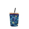 Iced Coffee Sleeve – Neoprene Reusable Cup Sleeves for Drinks, Insulated Drink Sleeves to Keep Hands Dry &amp; Drinks Cold, Stylish &amp; Durable Coffee Sleeves (Starry Ocean, Small: 16-20oz)