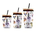 Iced Coffee Sleeve – Neoprene Reusable Cup Sleeves for Drinks, Insulated Drink Sleeves to Keep Hands Dry &amp; Drinks Cold, Stylish &amp; Durable Coffee Sleeves (Puppy Shades, S/M/L 3-Pack)