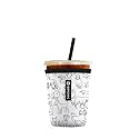 Iced Coffee Sleeve – Neoprene Reusable Cup Sleeves for Drinks, Insulated Drink Sleeves to Keep Hands Dry &amp; Drinks Cold, Stylish &amp; Durable Coffee Sleeves (Puppy Sketch, Small: 16-20oz)