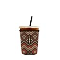 Iced Coffee Sleeve – Neoprene Reusable Cup Sleeves for Drinks, Insulated Drink Sleeves to Keep Hands Dry &amp; Drinks Cold, Stylish &amp; Durable Coffee Sleeves (Knit Pattern, Small: 16-20oz)