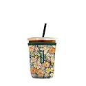 Iced Coffee Sleeve – Neoprene Reusable Cup Sleeves for Drinks, Insulated Drink Sleeves to Keep Hands Dry &amp; Drinks Cold, Stylish &amp; Durable Coffee Sleeves (Rustic Daisy, Small: 16-20oz)
