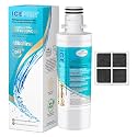 ICEPURE Alkaline LT1000PC Refrigerator Water Filter and Air Filter Replacement for LG LT1000P/PC/PCS, Kenmore 9980, ADQ74793501 ADQ74793502 ADQ747935 MDJ64844601 LMXS28626S LT1000, Enhances PH, 1Combo