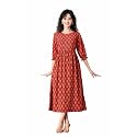 Ichaa Women39s Blue Cotton Printed Maternity Dress