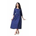 Ichaa Women39s Blue Cotton Printed Maternity Dress