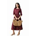 Ichaa Women39s Blue Cotton Printed Maternity Dress