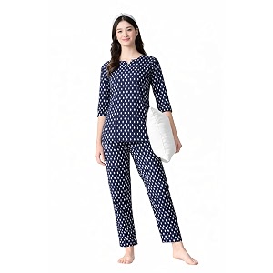 Ichaa Womens Cotton Nightwear Set - Printed