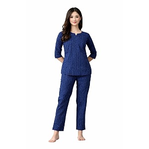 Ichaa Womens Cotton Printed Night Wear Top