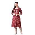 Ichaa Women39s Pure Cotton A-Line Ethnic V-Neck