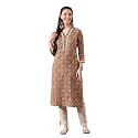 Ichaa Women39s Pure Cotton A-Line Ethnic V-Neck