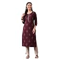 Ichaa Women39s Pure Cotton Embroidered Round-Neck Ethnic