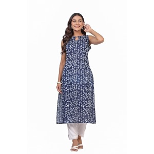 Ichaa Womens All-Over Printed Sleeveless Kurta