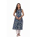Ichaa Womens All-Over Printed Sleeveless Kurta 