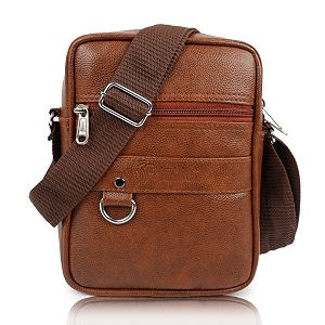 ichief stylish pu leather sling cross body travel office business messenger one side shoulder bag for men women