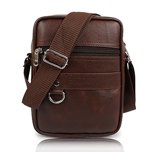 ichief stylish pu leather sling cross body travel office business messenger one side shoulder bag for men women