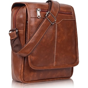 ichief stylish pu leather sling cross body travel office business messenger one side shoulder bag for men women
