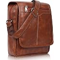 iChief Stylish PU Leather Sling Cross Body Travel Office Business Messenger One Side Shoulder Bag for Men Women