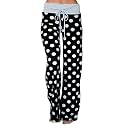 iChunhua Women's Comfy Stretch Floral Print Drawstring Palazzo Wide Leg Lounge Pant