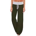 iChunhua Women's Comfy Stretch Floral Print Drawstring Palazzo Wide Leg Lounge Pant