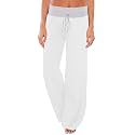 iChunhua Women's Comfy Stretch Floral Print Drawstring Palazzo Wide Leg Lounge Pant