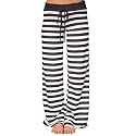 iChunhua Women's Comfy Stretch Floral Print Drawstring Palazzo Wide Leg Lounge Pant