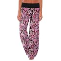iChunhua Women's Comfy Stretch Floral Print Drawstring Palazzo Wide Leg Lounge Pant