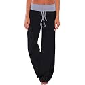 iChunhua Women's Comfy Stretch Floral Print Drawstring Palazzo Wide Leg Lounge Pant
