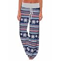 iChunhua Women's Comfy Stretch Floral Print Drawstring Palazzo Wide Leg Lounge Pant